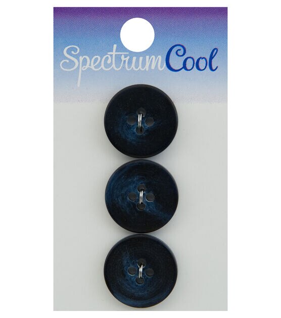 Spectrum Cool 3/4" Navy Round 4 Hole Buttons 3pk