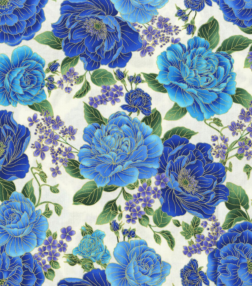 Bold Tropical Floral Printed Spandex Fabric | Blue Moon Fabrics