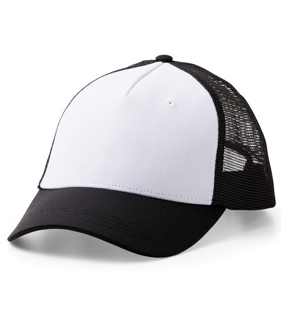 Cricut Black & White Polyester Trucker Hat With Mesh Back