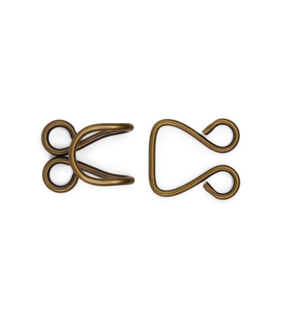 Dritz Extra-Large Hooks & Eyes 3-pkg-antique Brass