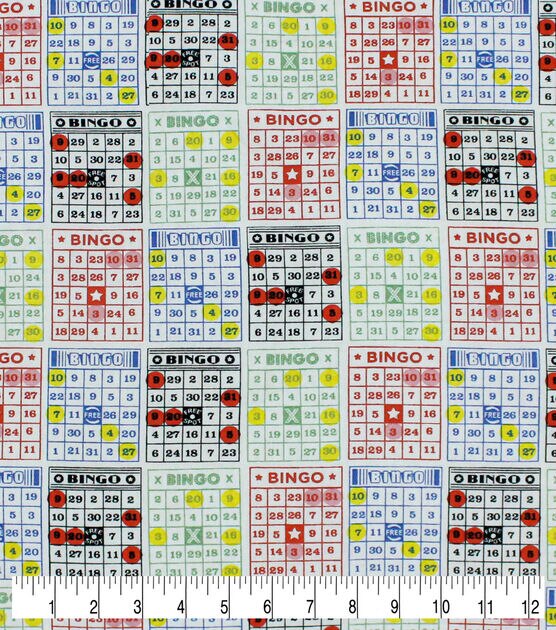 Novelty Cotton Fabric Bingo Cards, , hi-res, image 3