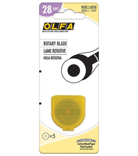 OLFA Rotary Fabric Cutter 28MM with 5 Blade Refill For Quilting, Sewing,  and Crafts