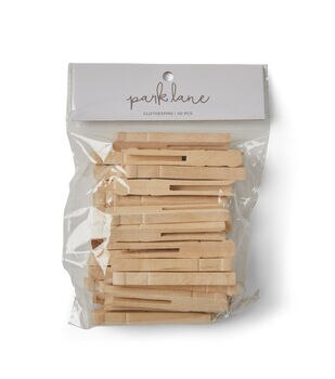 3 Ivory Wood Clothespins 40pk by Park Lane