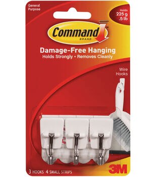 Command 2lbs White Medium Wire Hooks & Strips 15ct