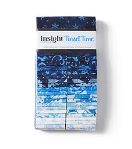 2.5" x 42" Tinsel Time Batik Christmas Cotton Fabric Strips 40ct, , hi-res, image 2