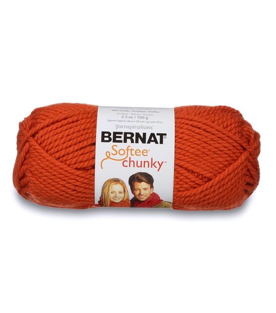 Bernat Softee Chunky Yarn, Lot of 4, Super Bulky, Color: 2 Black & 2 Orange