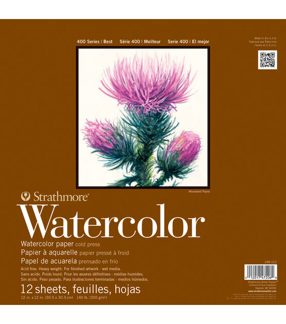 Strathmore Watercolor Paper Pad 12X12 Cold Press 140lb 12 Sheets