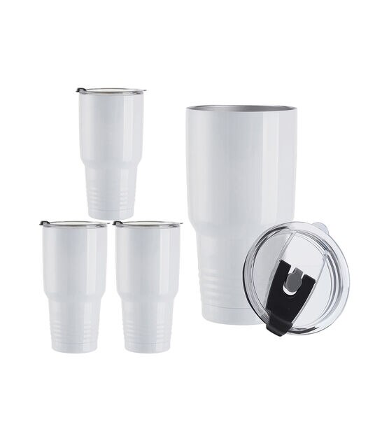 Craft Express 12oz. White Stemless Stainless Steel Wine Tumblers, 6ct.