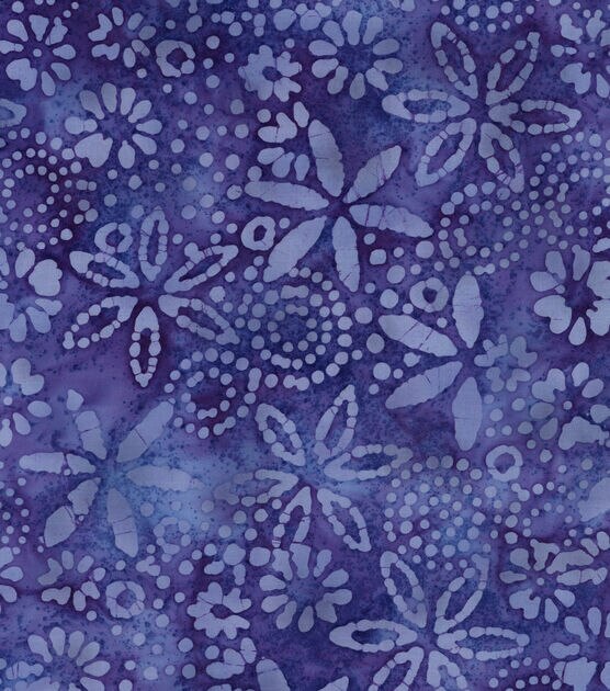 Floral Purple Batiks Quilt Cotton Fabric