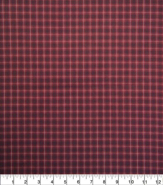 Red & Black Plaid Christmas Cotton Fabric, , hi-res, image 2