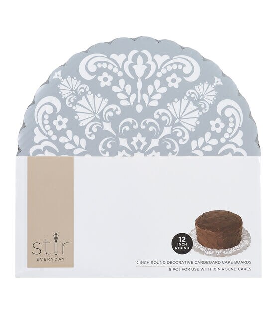 8 Round Corrugated Cardboard Cake Boards 12pk by STIR