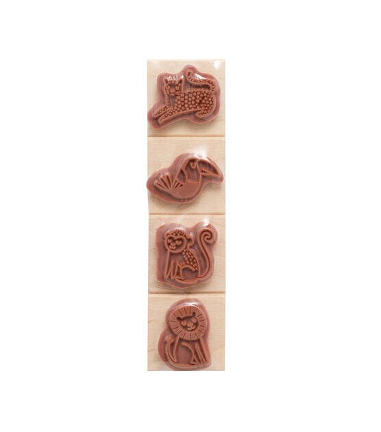 American Crafts Wooden Stamp Set Zoo Animals, , hi-res, image 3