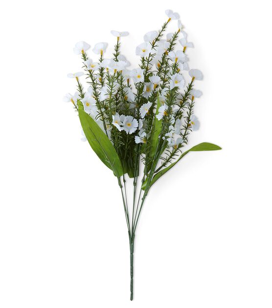 18.5" Spring White Mini Flower Bush by Bloom Room