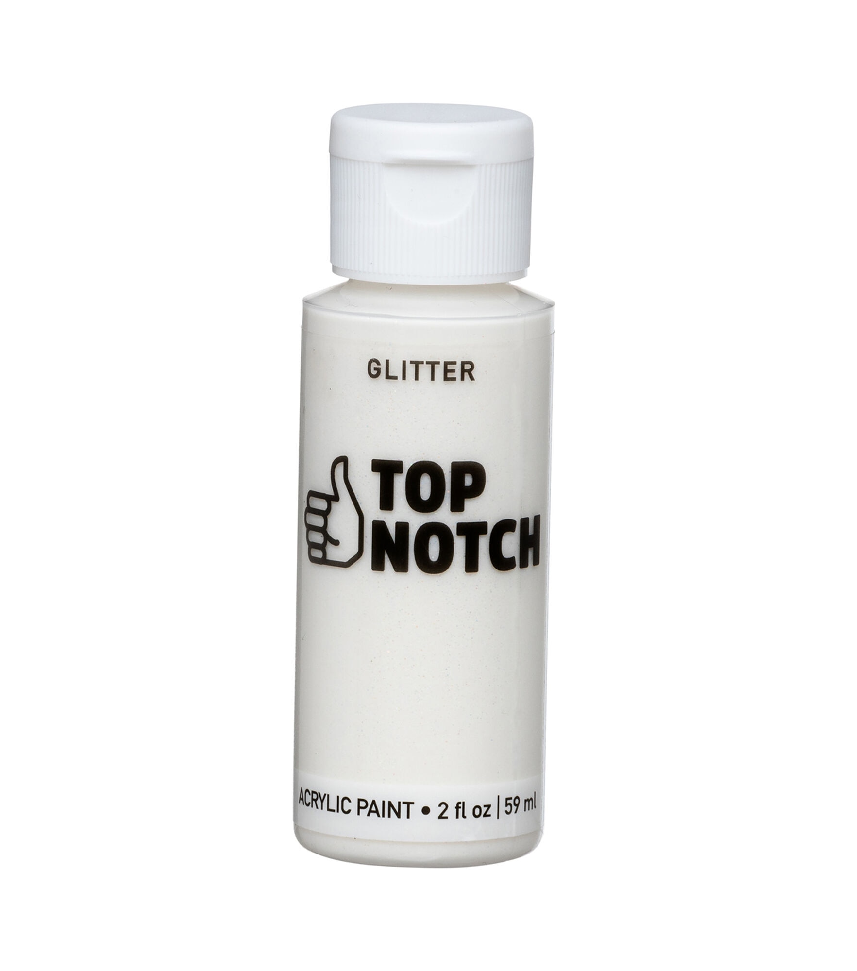 2oz White Glitter Acrylic Craft Paint by Top Notch, Crystal, hi-res