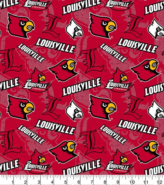 University of Louisville Cardinals Pillowcase-Tone on Tone Cotton