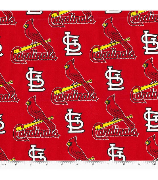 ST LOUIS Cardinals 45" Wide Cotton Fabric By The Yard By The