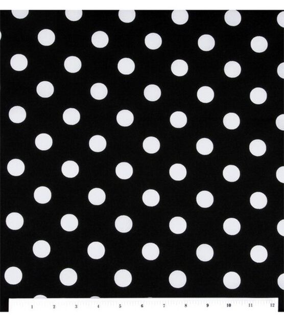 Polka Dots on Red Ponte Fabric by Joann