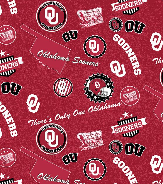 Oklahoma University Cotton Fabric Home State, , hi-res, image 2
