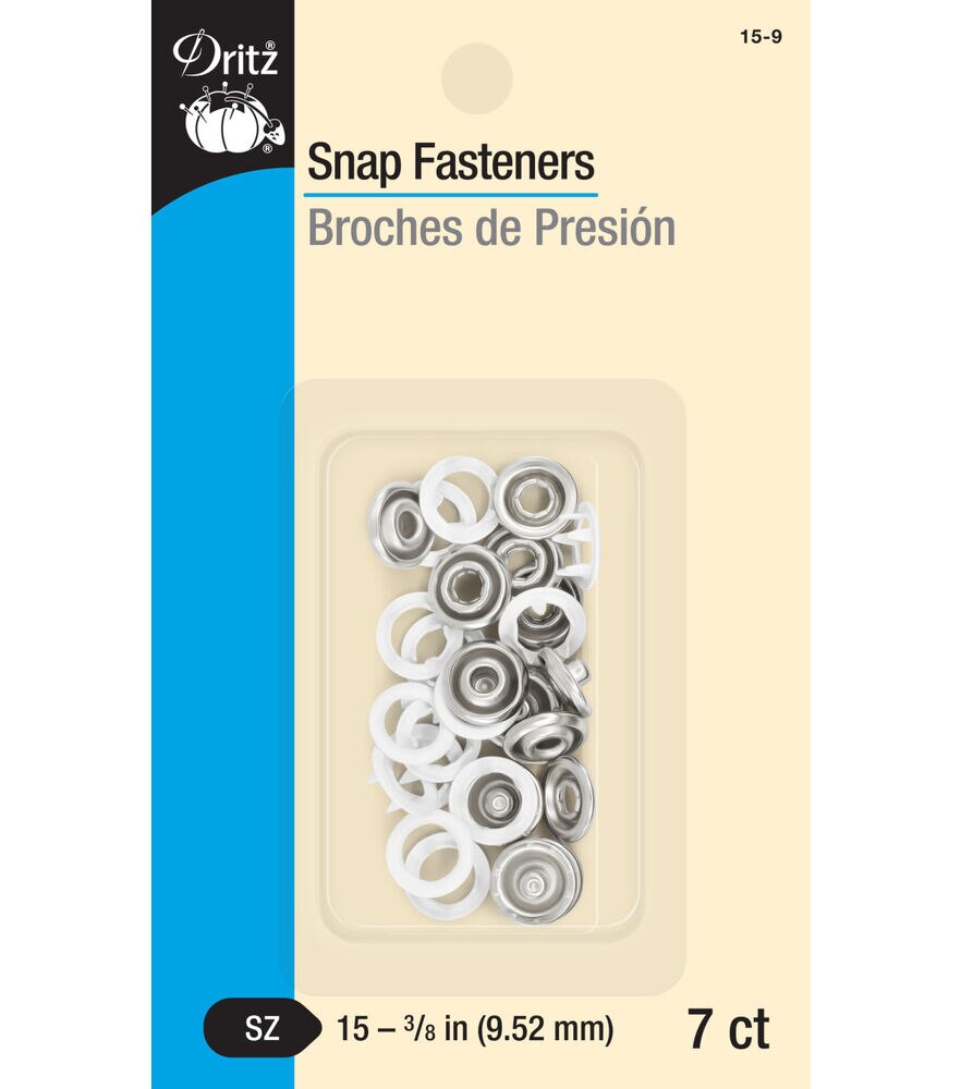 Dritz Pearl Snap Fasteners Size 16 White 12pc – Stitches