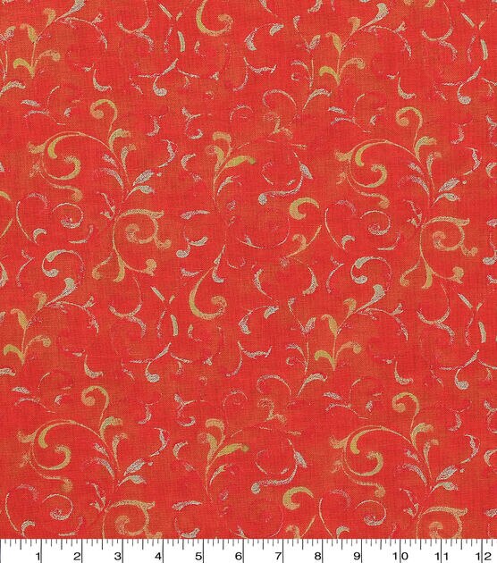 Swirls on Red Quilt Cotton Fabric by Keepsake Calico
