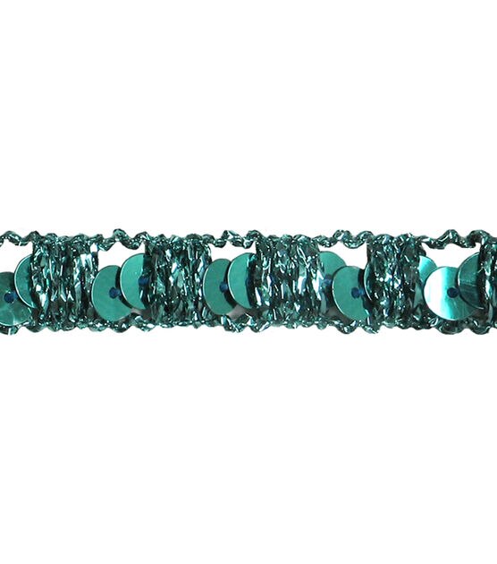 Aqua Sequin Frizette Trim, , hi-res, image 2