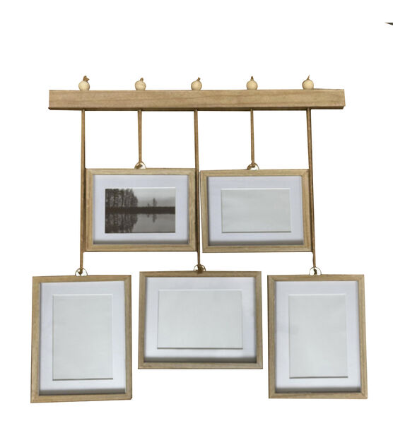 5pc Hanging Natural Wood Gallery Frame Set by Place & Time, , hi-res, image 4