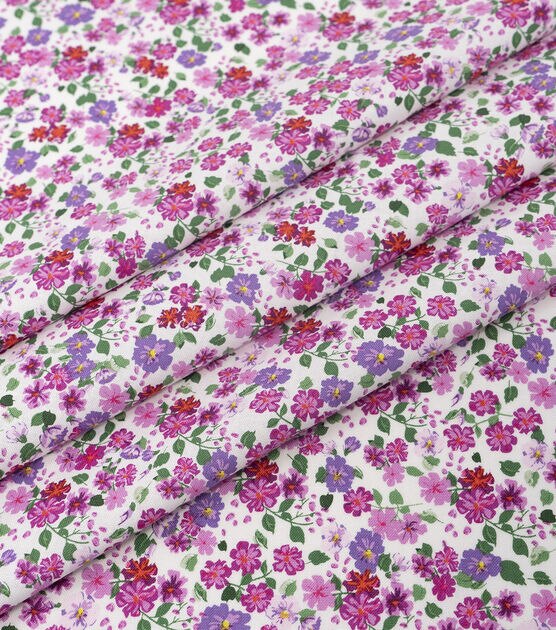 SINGER 18" x 21" Purple Floral Cotton Fabric Quarter Bundle 5pc, , hi-res, image 5