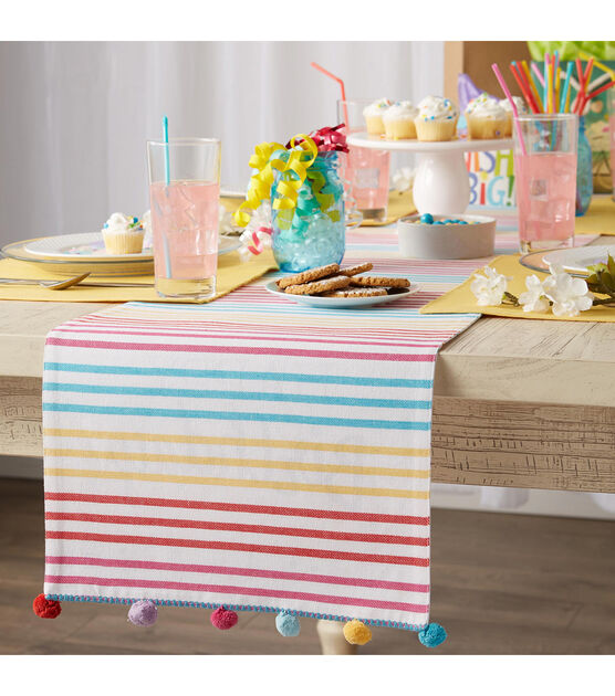 Design Imports Happy Birthday Embellished Reversible Table Runner