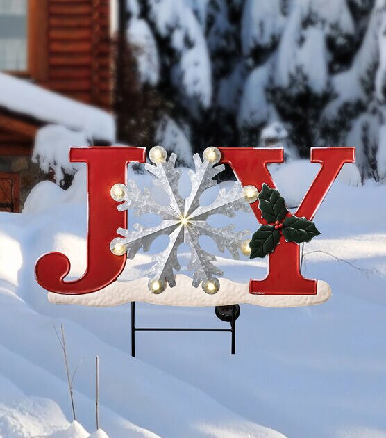 Joy Christmas Lantern Sign