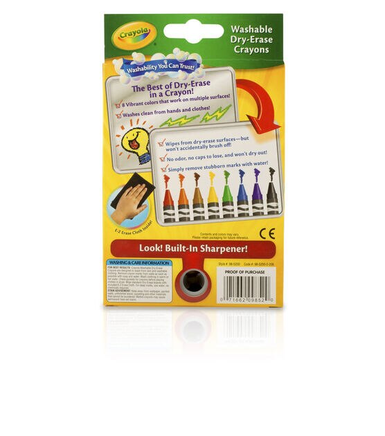 Crayola 8ct Dry Erase Washable Crayons, , hi-res, image 2