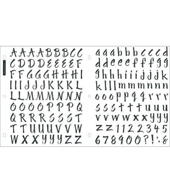 Sticko Alphabet Stickers-Black Distressed Octavian Small - 015586816198