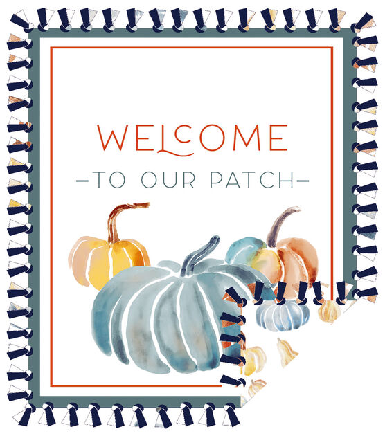 72" Wide Welcome to Our Patch & Pumpkins No Sew Fleece Blanket