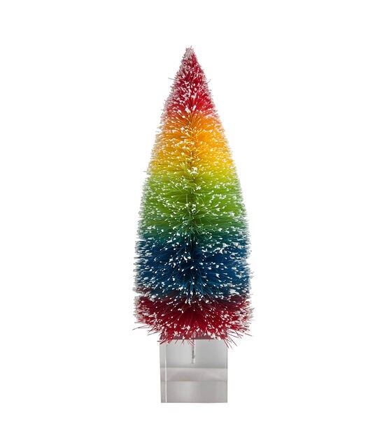 10" Christmas Rainbow Bottle Brush Tree by Place & Time