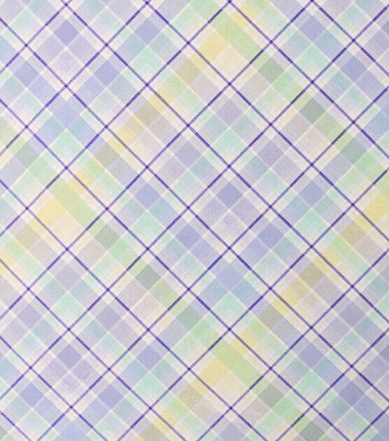 Purple Easter Plaid Easter Cotton Fabric