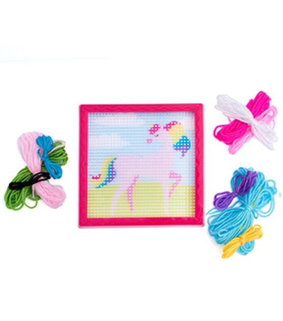 Three Needlepoint kits for kids - dog, unicorn, butterflyv - toys