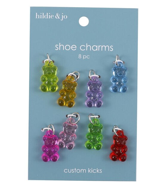 Rhinestone glass bear Croc Charms