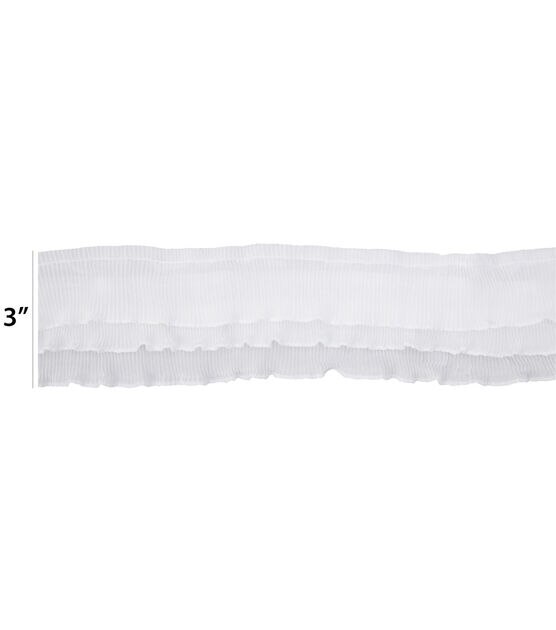 Ruffle White Lace Trim 3 x 6yds - Apparel Trims - Fabric