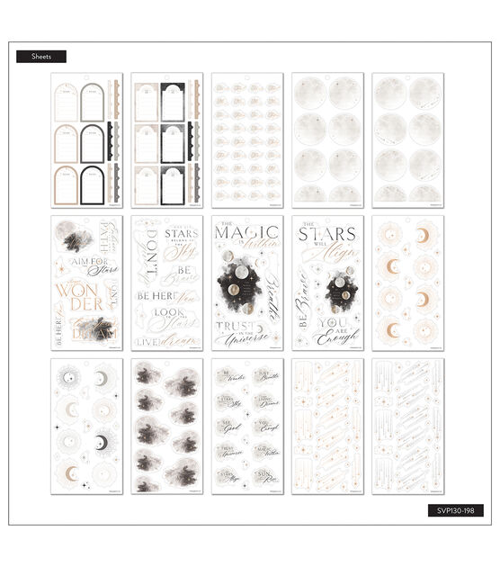 Happy Planner 194pc Sophisticated Floral Alphabet 10 Sheet Sticker