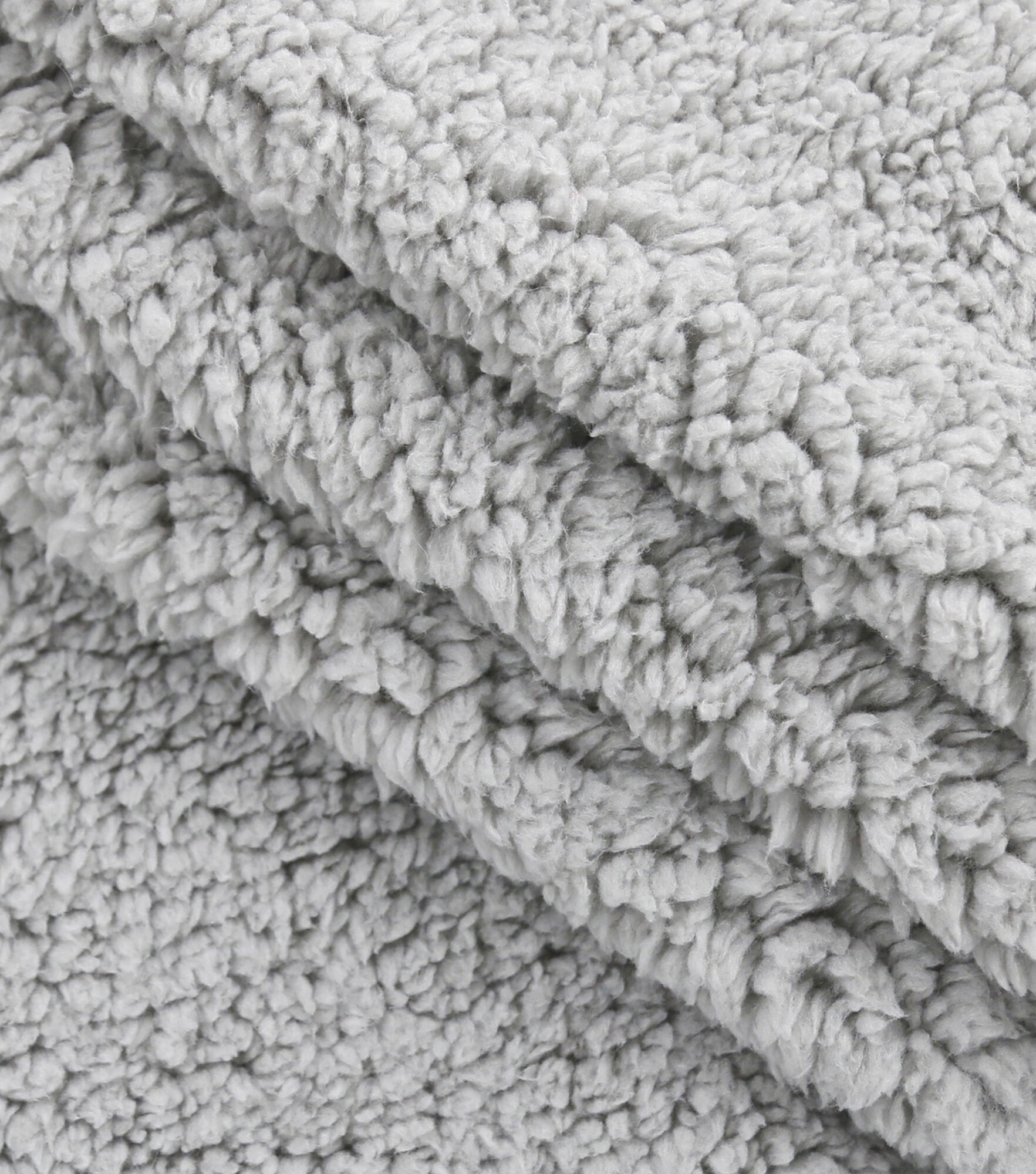 Solid Faux Fur Sherpa Fabric, Light Grey, hi-res