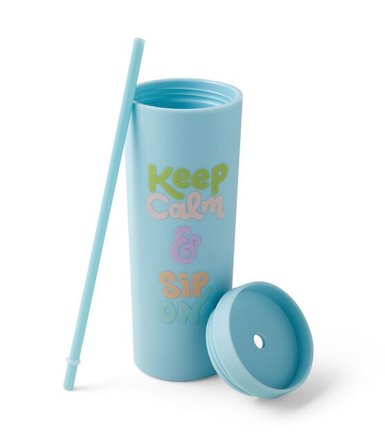 17oz Summer Skinny Tumbler With Straw by Happy, , hi-res, image 3
