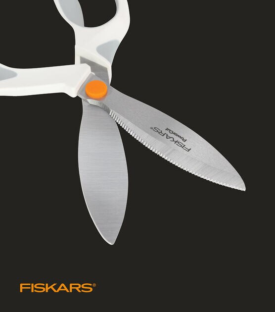 Fiskars SoftGrip PowerCut Fabric and Mixed Media Scissors - 8 Heavy Duty  Scissors for Fabric, Cardboard, Cork, Decorative Metal and Foam Cutting  with