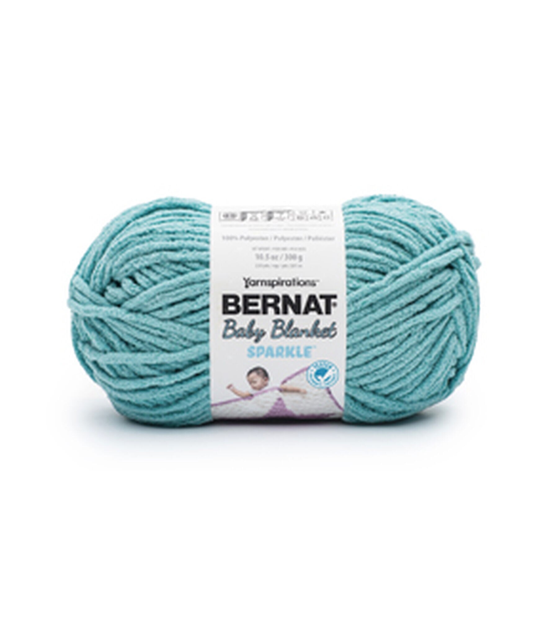 Bernat Baby Blanket Sparkle 220yds Super Bulky Polyester Yarn, Seaside, hi-res