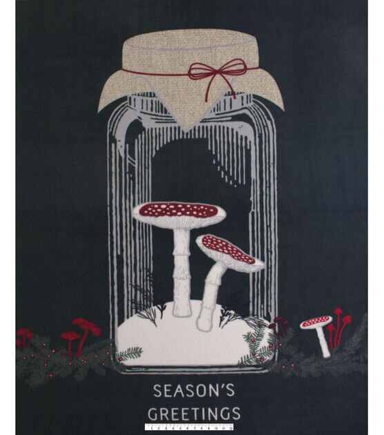 72" Wide Christmas Mushrooms No Sew Fleece Blanket by Place & Time, , hi-res, image 3
