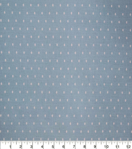 White Pin Dots on Light Blue Quilt Cotton Fabric by Quilter's Showcase ...