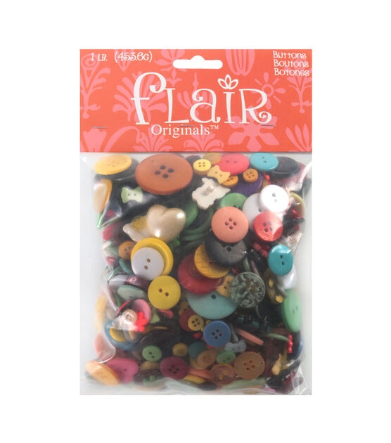 Plastic Button Assortment 1 lbs Assorted Colors Sizes