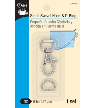 Dritz Small Swivel Hook & D-Ring Brushed Antique Brass