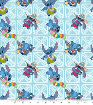 Lilo & Stitch Angel Watercolor Cotton Fabric