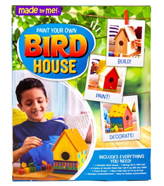 Made By Me! 12" Bird House Painting Kit, , hi-res, image 2