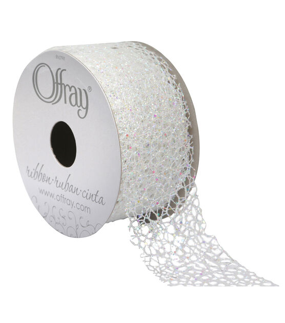 Offray Glitter Ribbon 7/8 x 9 Feet - Champagne - Ribbon & Deco Mesh - Crafts & Hobbies