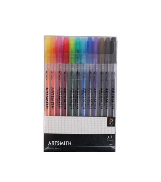 Crafter's Closet Dual End Brush Tip Marker Pen Set, Fine and Brush